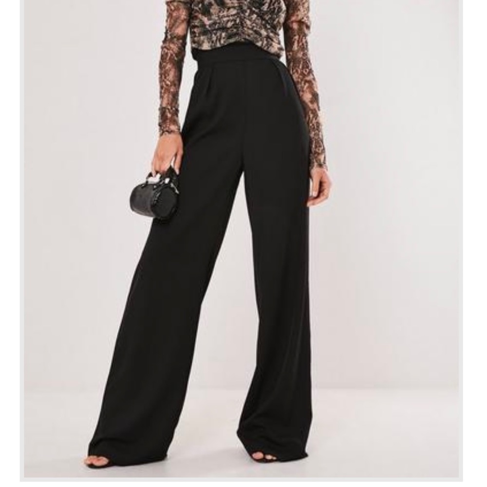 Black wide leg pants